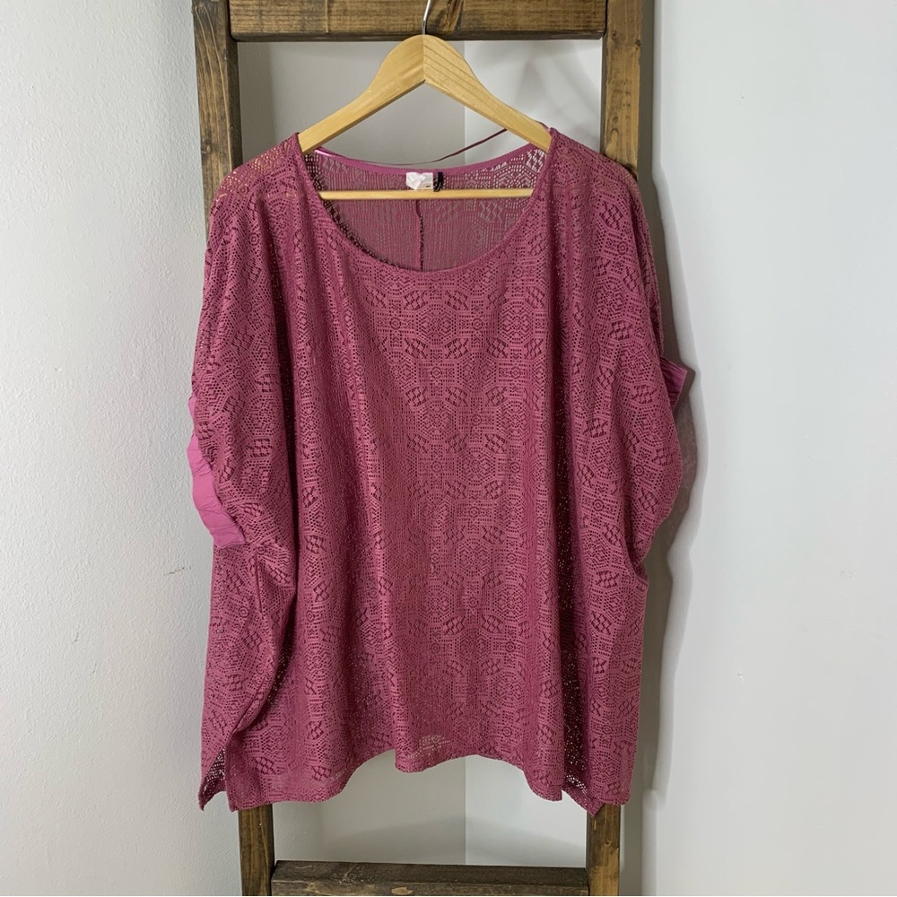 Anthropologie Akemi + Kin Britton Lace Top Mauve Pink Size M/L